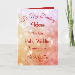 Carte de voeux Ruby Anniversary Femme.
