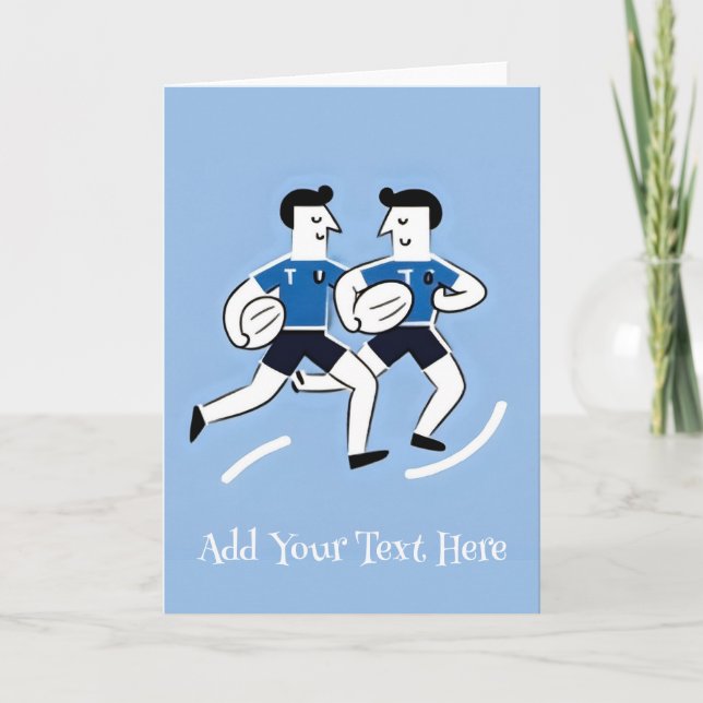 Carte de voeux Rugby personnalisée (Devant)
