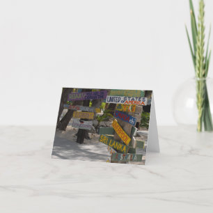 Carte de vœux Rum Point Grand Cayman Panneau de si