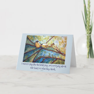 Carte de voeux Rumi Inspiration Birds Aquarelle