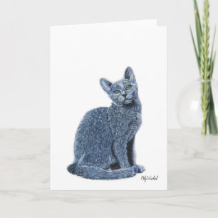 Carte de voeux russe bleue - pour des amoureux de