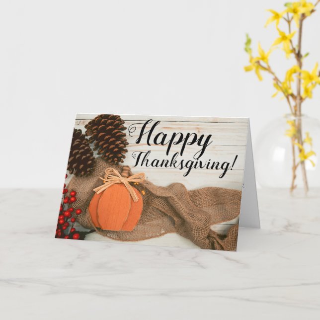Carte de voeux Rustic Fall Scene (Fleur jaune)