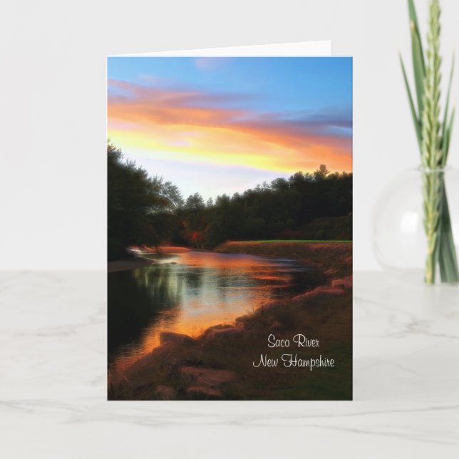 Carte de voeux Saco River Sunset (Devant)