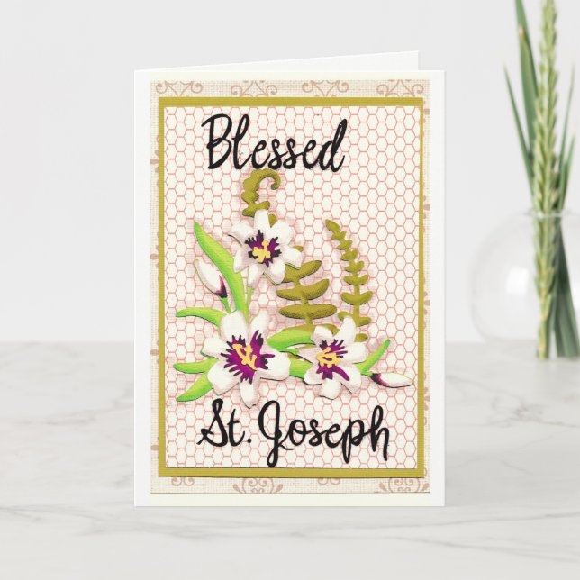 Carte de voeux Saint-Joseph avec Lilies (Devant)