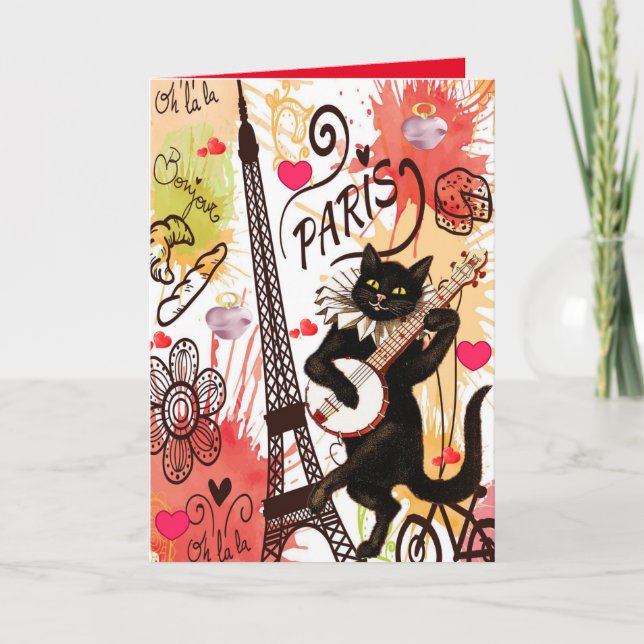 Carte de voeux Saint Valentin Paris France (Devant)