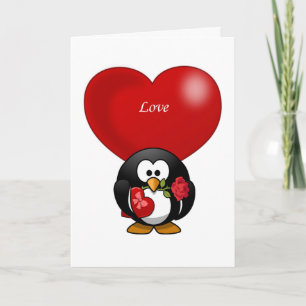 Carte de voeux Saint Valentin Penguin