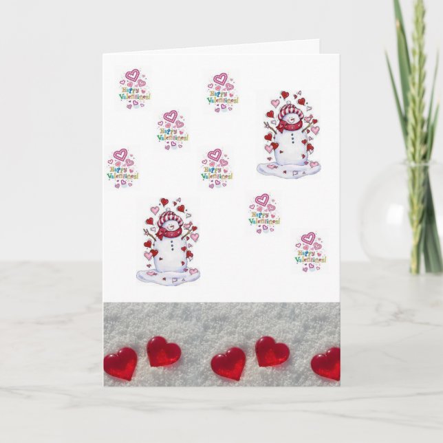 Carte de voeux Saint Valentin Snowman (Devant)