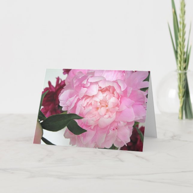 Carte de voeux sans titre de pivoine (Devant)