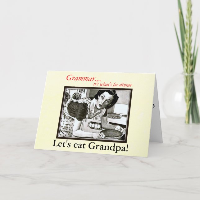 Carte de voeux Sarcastique Grammar Nazi Comma (Devant)