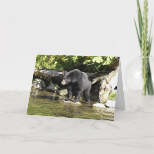 Carte de voeux "Saumon Spotting" de l'ours noir