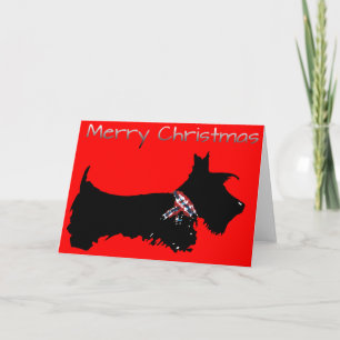 Carte de voeux Scottie Dog ' Joyeux Noël'