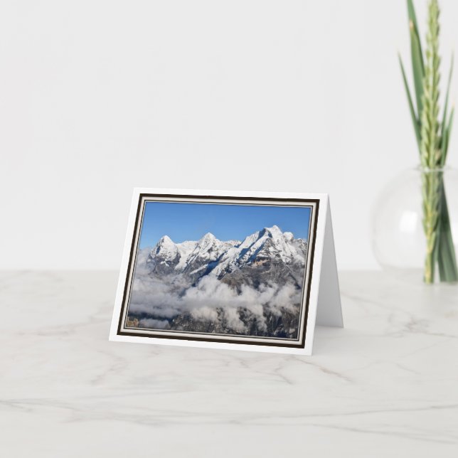Carte de voeux se pliante - nuages en hausse dans (Devant)