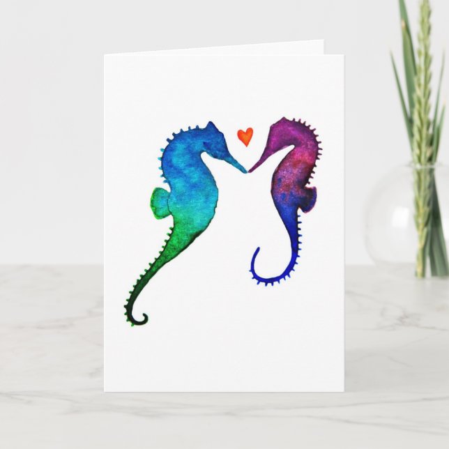 Carte de voeux Seahorse Love (Devant)