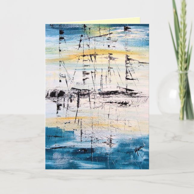 Carte de voeux Seascape - Voile d'été (Devant)