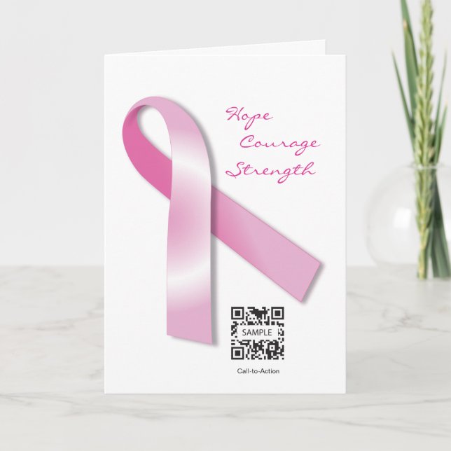 Carte de voeux Sensibilisation Modèle au cancer du (Devant)