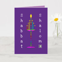 Carte de voeux Shabbat Shalom Menorah