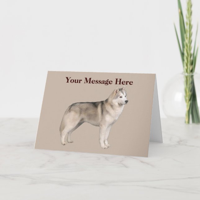Carte de voeux Sibérienne Husky (Devant)