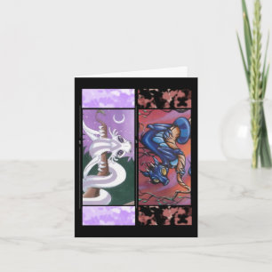 Carte de voeux Signet deux dragons