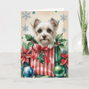 Carte de voeux Silky Terrier Chien de Noël