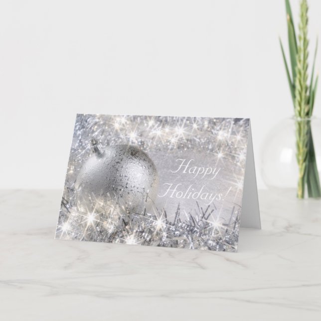 Carte de voeux Silver Happy Holidays (Devant)