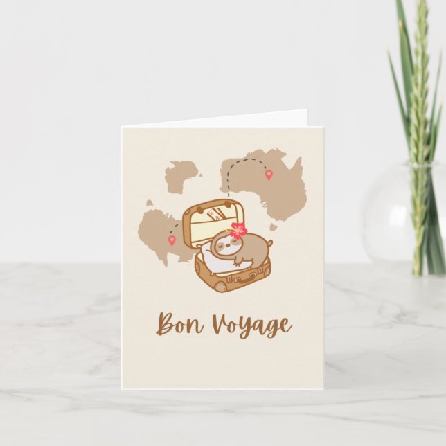 Carte de voeux Sloth Bon Voyage (Devant)