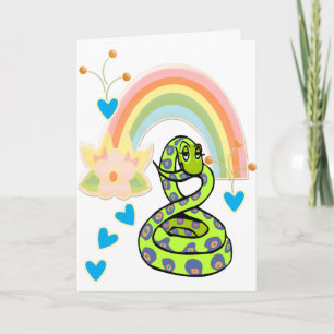 Carte de voeux Snake Rainbow