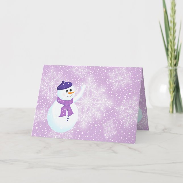 Carte de voeux Snowman et Snowflakes (Devant)
