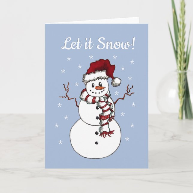 Carte de voeux Snowman "Let it Snow" (Devant)