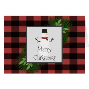 Carte de voeux Snowman Red Buffalo