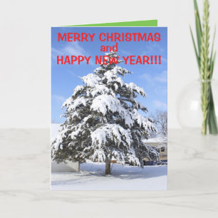 Carte de voeux Snowy Christmas Tree ! !
