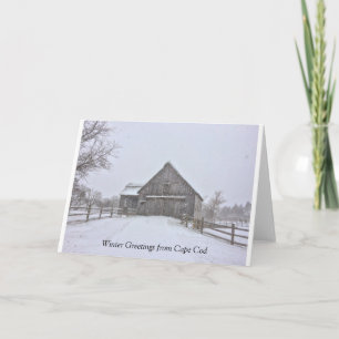 Carte de voeux Snowy Winter Cape Cod Scene