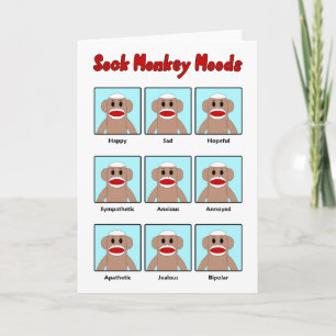 Carte de voeux Sock Monkey Moods
