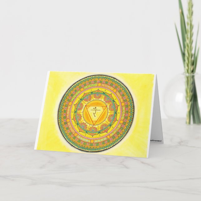 Carte de voeux Solar Plexus Chakra Mandala (Devant)