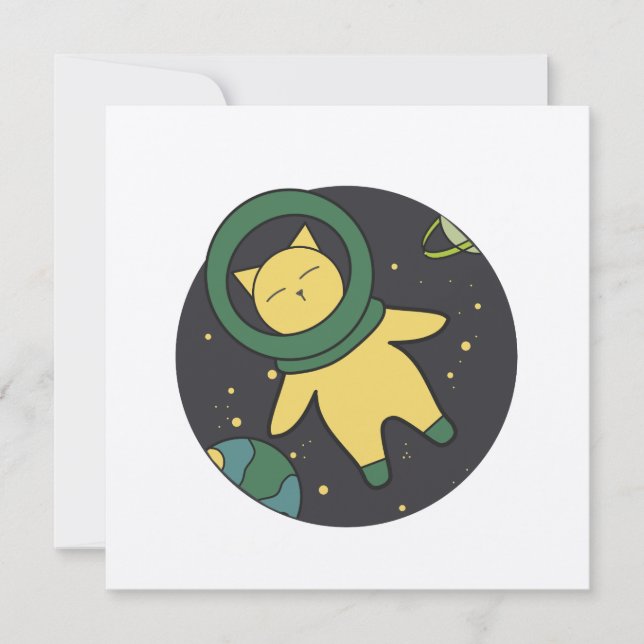 Carte de voeux Space Cat Toutes les occasions (Devant)