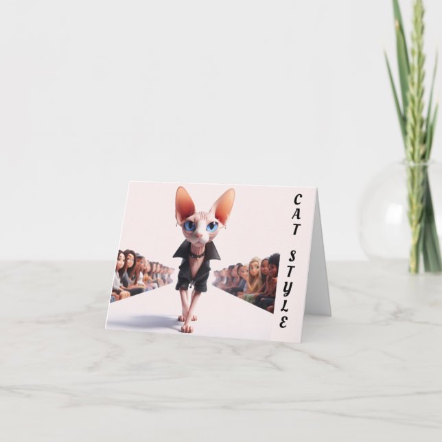 Carte de voeux Sphynx Runway Model (Devant)