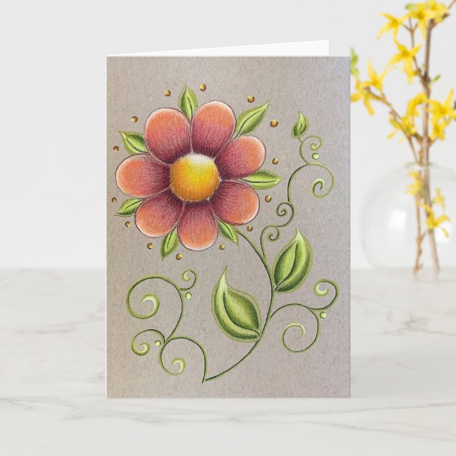 Carte de voeux Spring Flower (Fleur jaune)