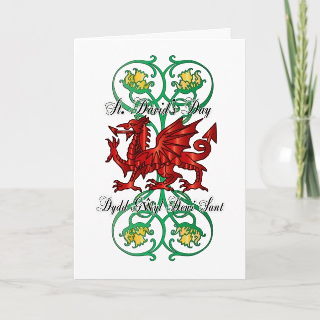 Carte de voeux St. David's Day, Carte Saint David' (Devant)