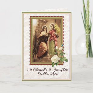 Carte de voeux St. Therese & St. Joan of Arc