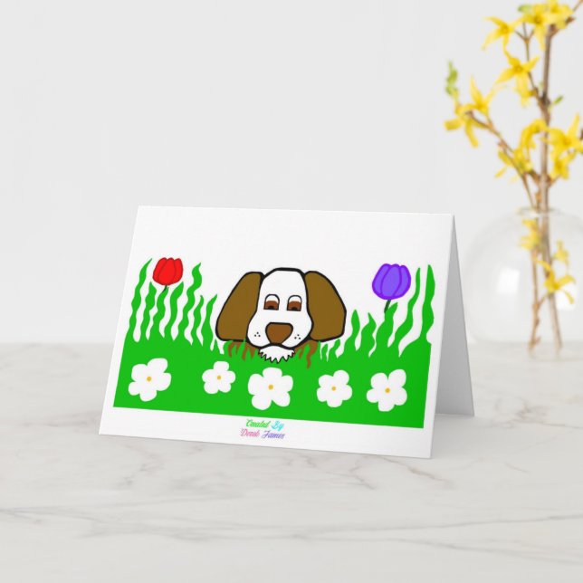 Carte de vœux standard Pup N Play (Fleur jaune)