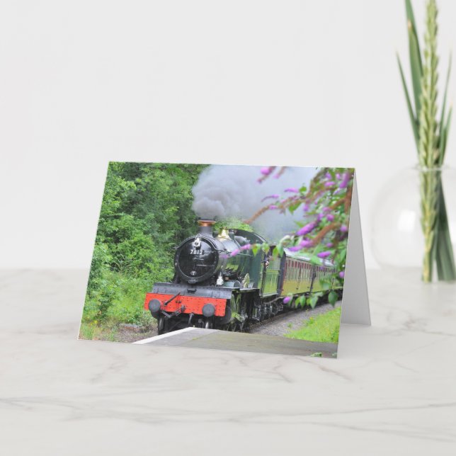 Carte de voeux Steam Train (Devant)