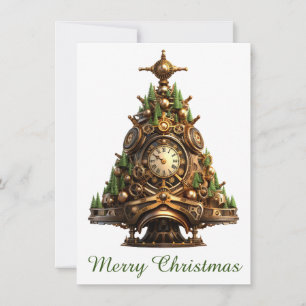 Carte de voeux Steampunk Christmas Tree