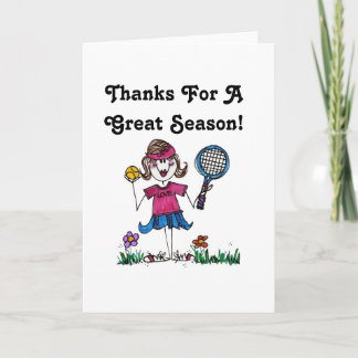 Carte de voeux - Stick Tennis Girl