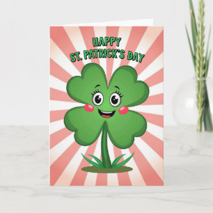 Carte de vœux Striped Clover Happy Day