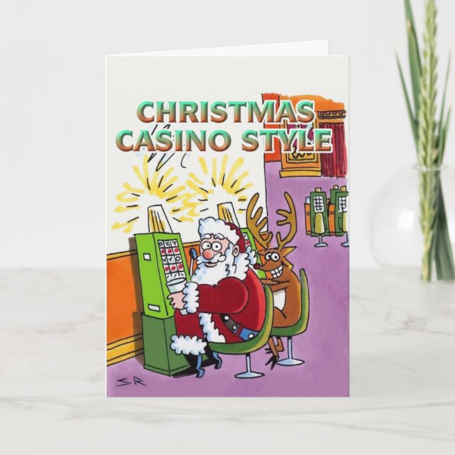 Carte de voeux style Casino de Noël (Devant)