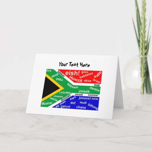 Carte de voeux sud-africaine Slang - personnalisab (Devant)