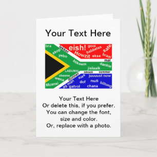 Carte de voeux sud-africaine Slang - personnalisab