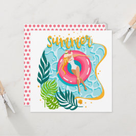 Carte de voeux Summer Beach Girl