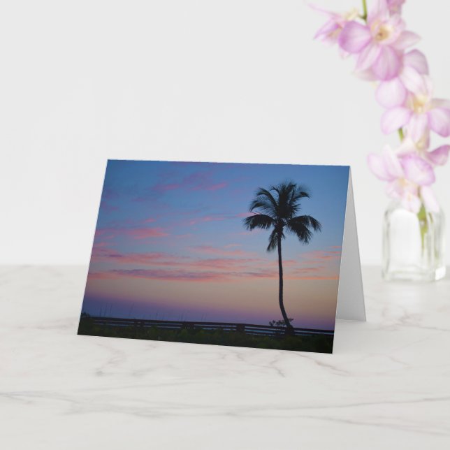 Carte de voeux Sunset Palm Silhouette (Orchidée)