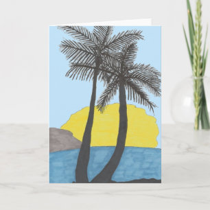 Carte de voeux Sunset Palm Tree