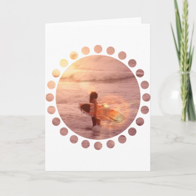 Carte de voeux Surfer Girl (Devant)